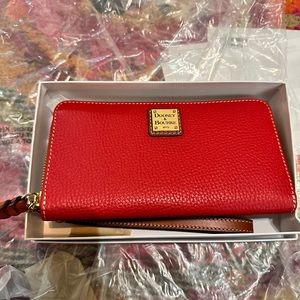 100% Authentic brand new with tags red Dooney & Bourke wallet w/ box